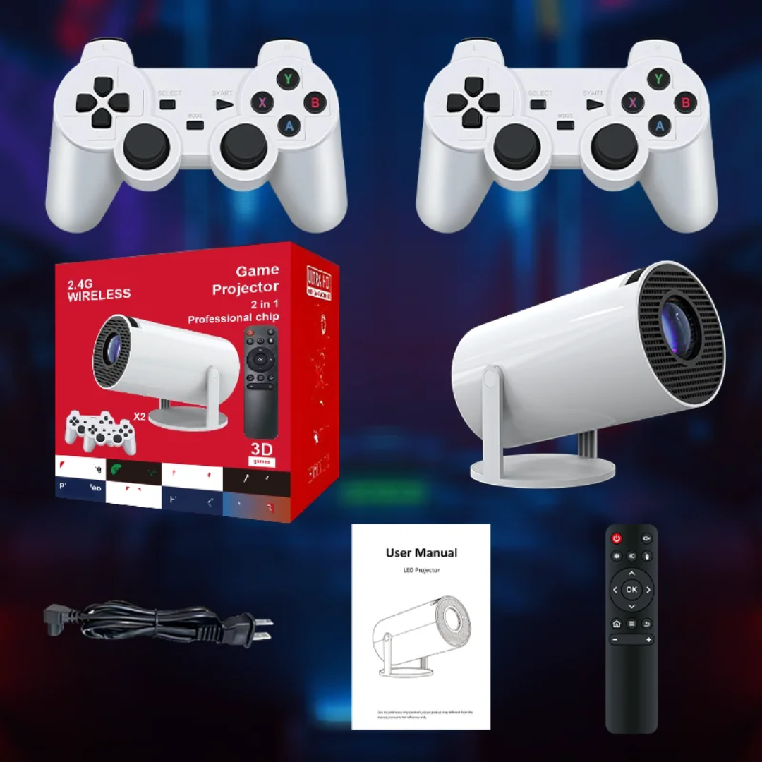 Proyector Gamer Smart + 2 Joystick + Control + 10.000 Juegos