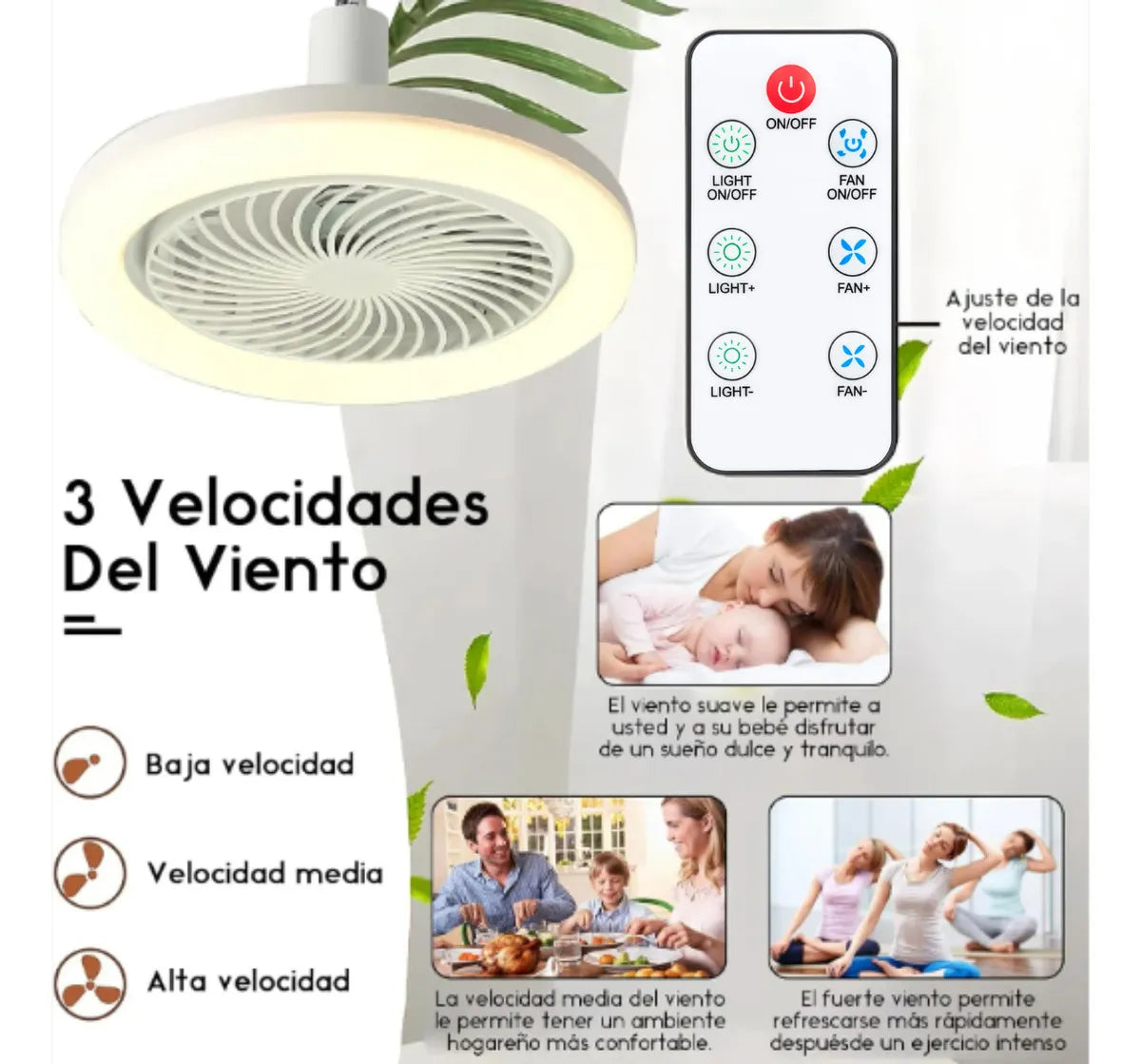 Lampara LED ventilador